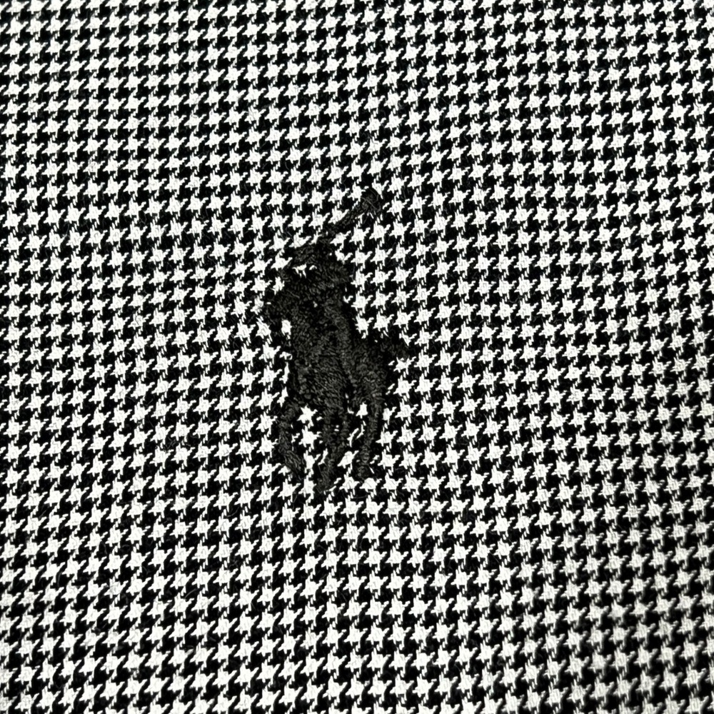 Ralph‎ Lauren Mens Yarmouth Button Down Shirt Black White Houndstooth 17 34 35 - Picture 5 of 7